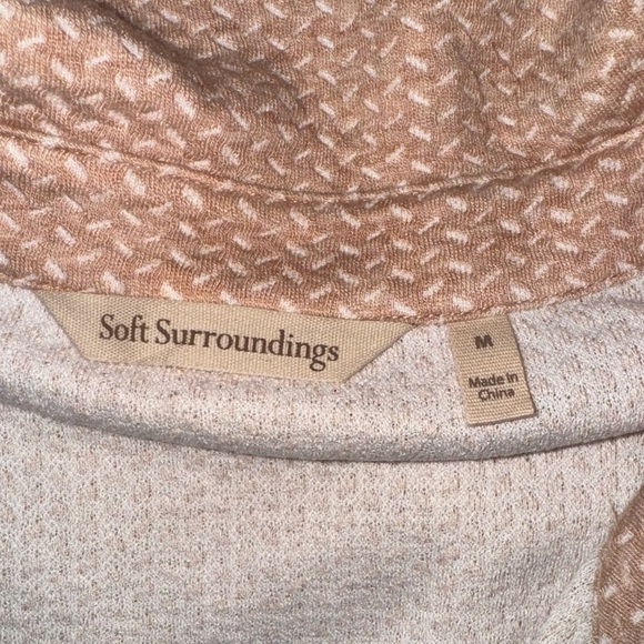 Soft Surroundings Peach/White Button Up Shacket Jacket Blouse - Size M - Picture 5 of 7